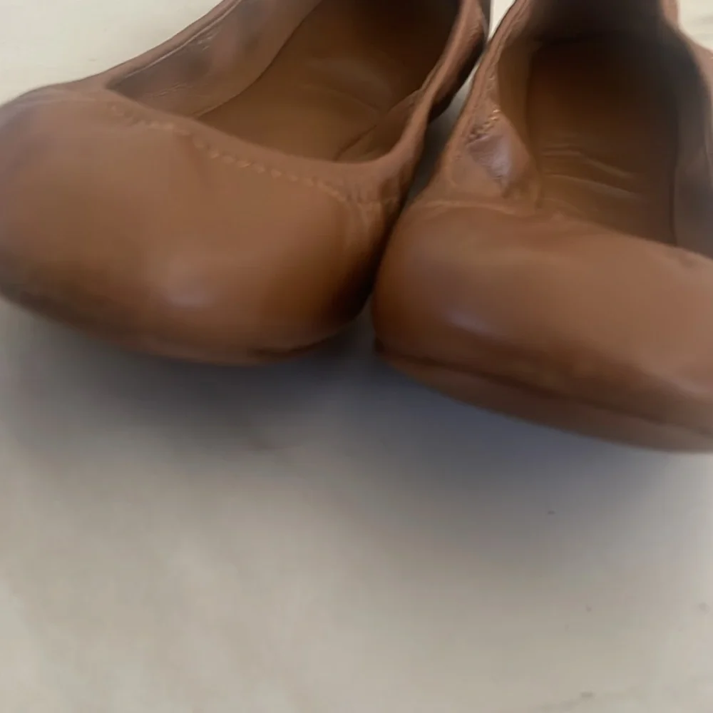 Tory Burch Eddie Ballet Flats Leather in Camel Size 8